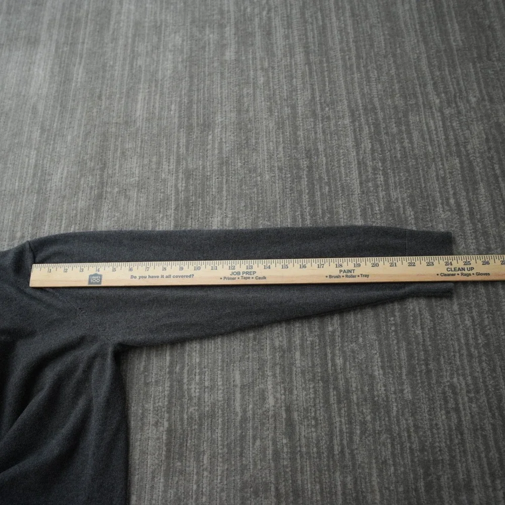 Claiborne Sweater Men V Neck Cashmere Cotton‎ Gray Long Sleeve Solid Large
